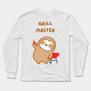 Grill Master Summer Cookout Sloth Long Sleeve T-Shirt